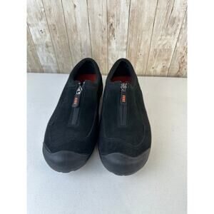 Lands' End Hiking Sneaker Womens Sz 4M Black Suede Zip Up‎ All-weather 322424